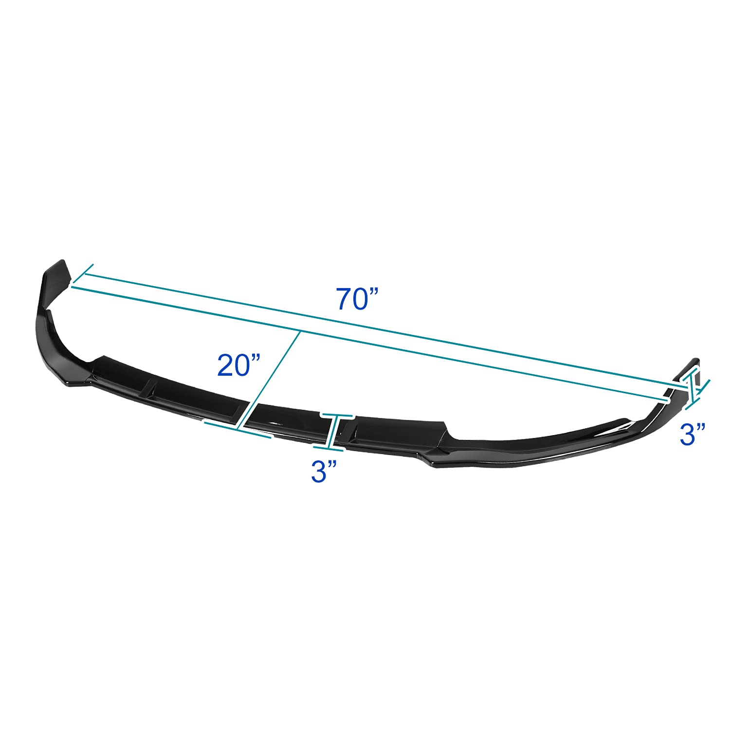 Glossy Black Spec-D Tuning Front Lip Spoiler Splitter Compatible with 2019-2021 Mercedes Benz C-Class W205