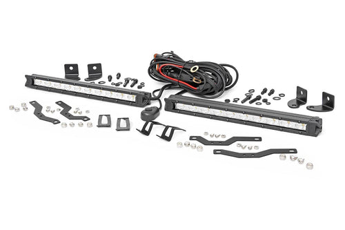 10" LED Light Grille Kit Rough Country Dual Chrome Series for Ford F-150 XLT (2018-2020)