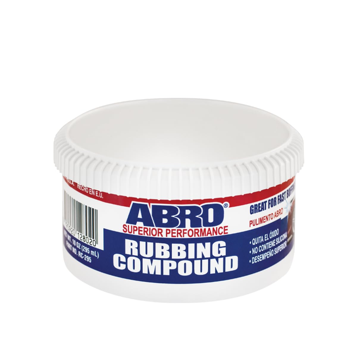 ABRO Automotive Superior Performance Rubbing Compound for Oxidized Finishes, Buff, Shine, Smooth, & Clean, Scratch Remover for Vehicles, Boats, & Bikes - 10 oz.