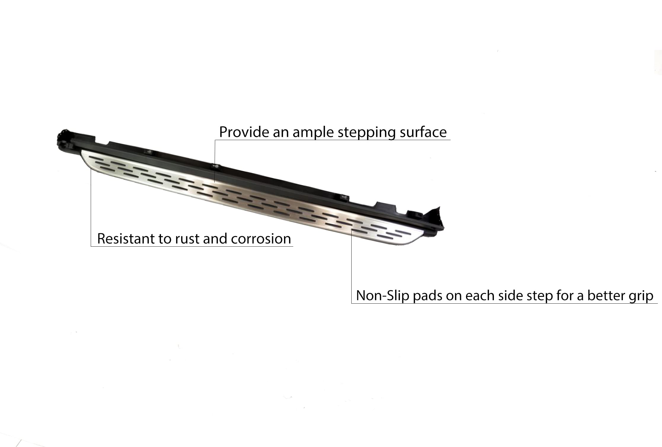 Aluminum Black Horse OEM Replica Running Boards Compatible with 2019-2022 Volvo XC40