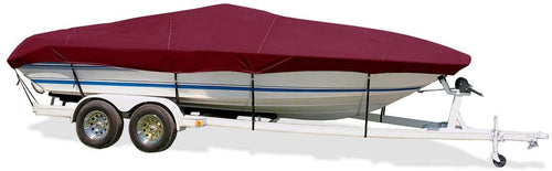 Semi-Custom Trailerite Boat Cover for Day Cruiser Boats with Inboard/Outboard Motor, Cranberry (24'5" - 25'4" CL x 102" B)