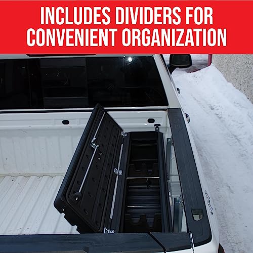 DuHa Humpstor 70800 Side Toolbox and Gear Storage fits Open Truck Beds and Tonneau Covers | Black Heavy-Duty Side Tool Box | Includes Mounting Hardware and Dividers