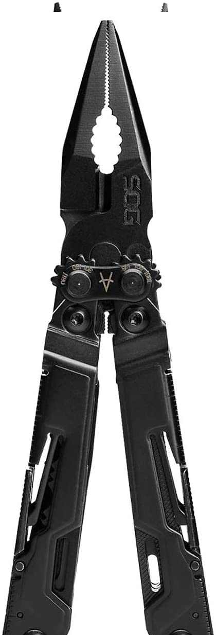 SOG Mini PowerPint Compact Stainless Steel Multi-Tool, 18 Lightweight Specialty Tools & Pocket Knife SOG Multitool Pliers, Black