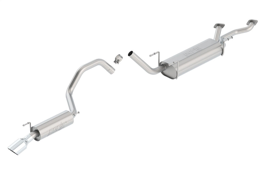 BORLA Cat-Back Performance Exhaust System for 1998-2007 Toyota Land Cruiser 4.4L V8 & Lexus LX 4.7L V8 T-304 Stainless Steel Right Rear Exit Single 4" Round Polished Tip T-304 Stainless Each Side