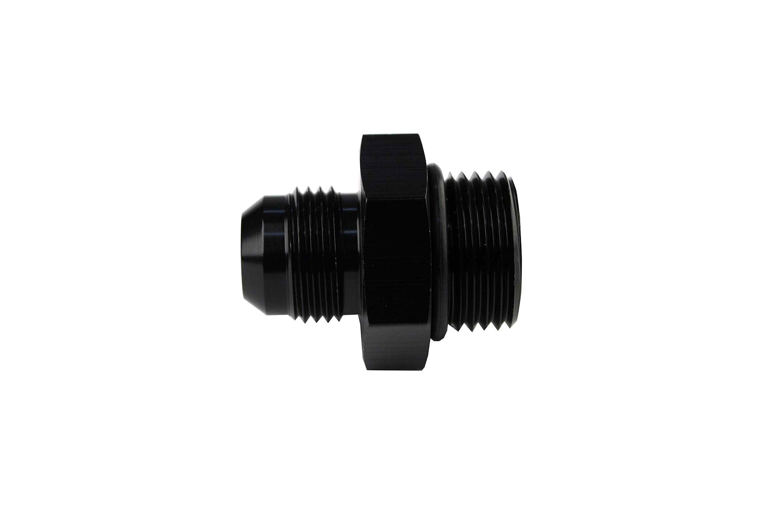 AN-10 O-ring Boss/AN-08 Male Flare Reducer Fitting, Black Aeromotive 15610