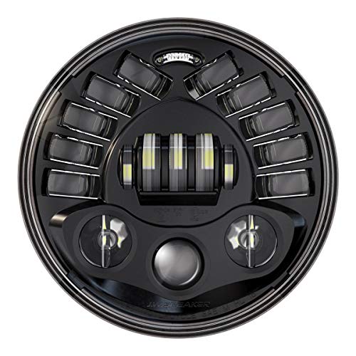 J.W. SPEAKER Adaptive Headlight High and Low Beam with Black Inner Bezel and Mounting Ring