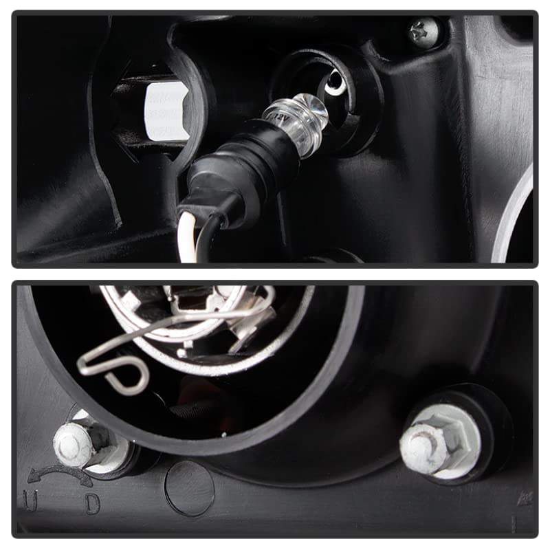 LED Halo Spyder Auto Projector Headlights Black/Clear