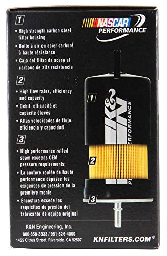K&N Fuel Filter: High Performance Gasoline Fuel Filter, Premium Engine Protection, Compatible with 1982-2013 GM Truck/Passenger Car Fuel Injected Engines, PF-1000
