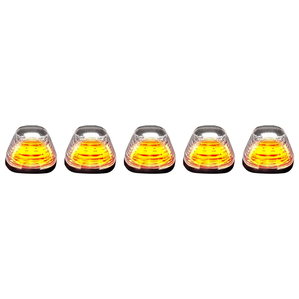 RECON - 5-PC Cab Lights Lenses Fits 1999-2016 Super Duty Amber Xenon Bulbs with Clear Lens (Replaces Factory/OEM Cab Lenses)