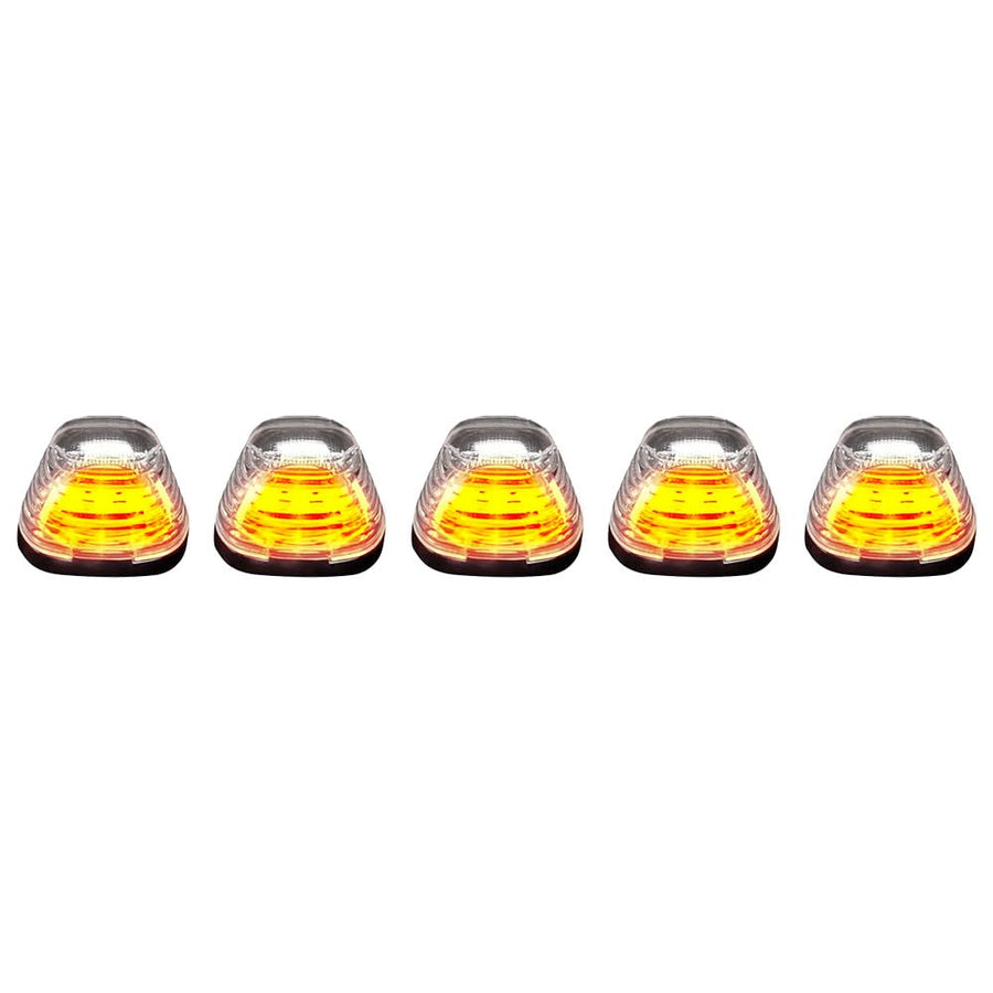 RECON - 5-PC Cab Lights Lenses Fits 1999-2016 Super Duty Amber Xenon Bulbs with Clear Lens (Replaces Factory/OEM Cab Lenses)