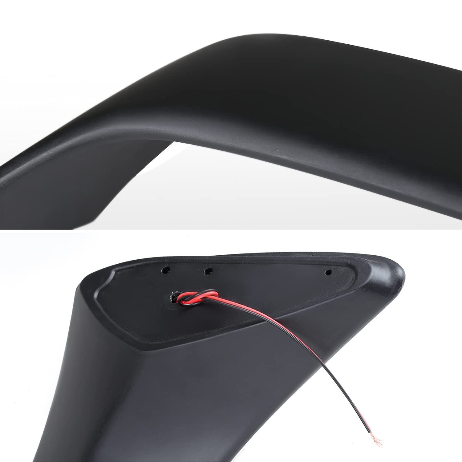 Matte Black Spec-D Tuning Rear Trunk Spoiler Wing w/LED Brake Light Compatible with 1996-2000 Honda Civic EM EJ 2Dr Coupe Models