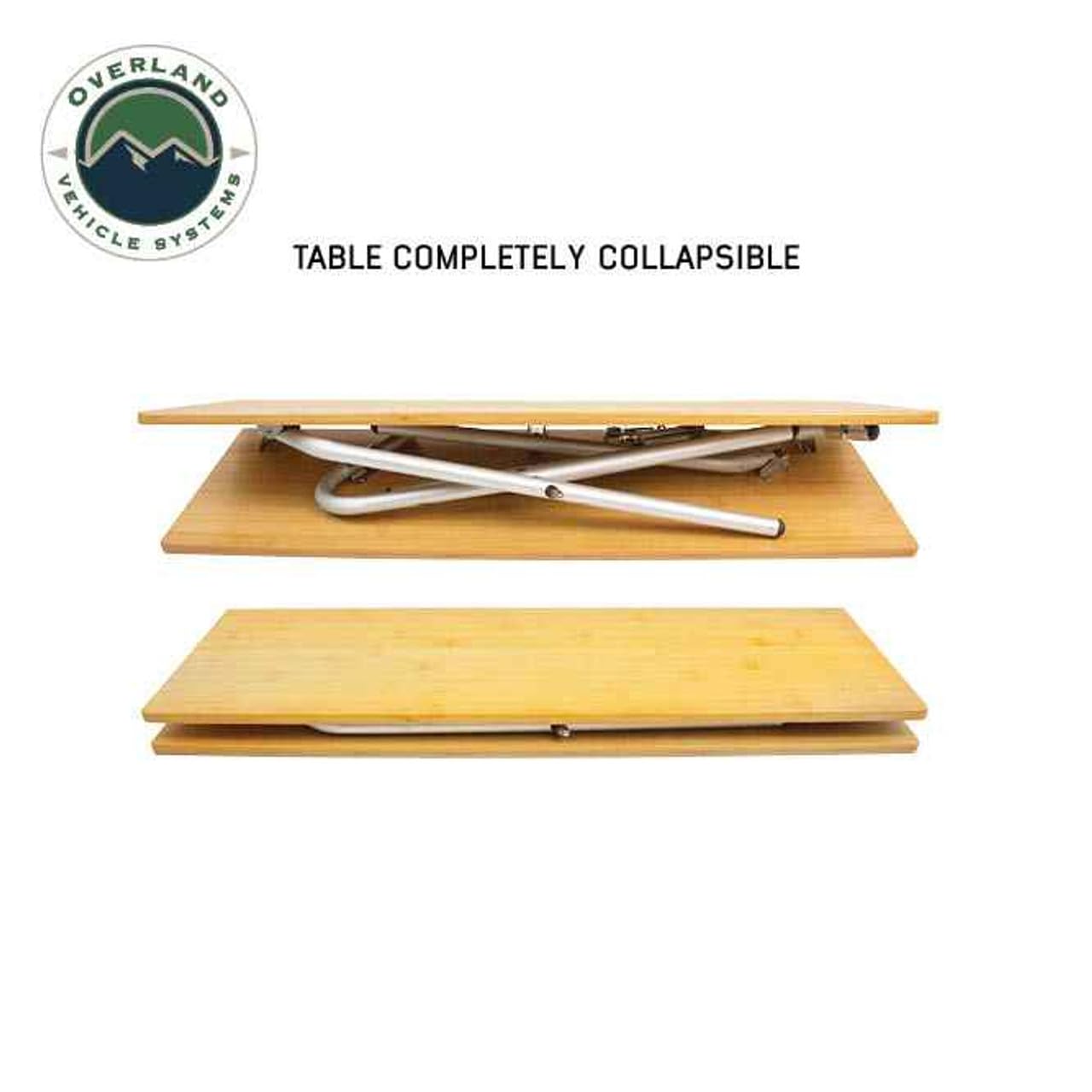 Kick It Overland Vehicle Systems Portable Bi-Fold Table – Durable Wood Base + Carry Bag