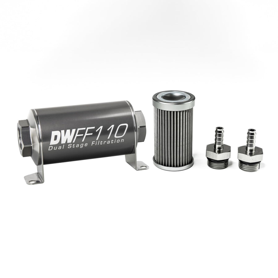 in-line DeatschWerks Fuel Filter and housing kit (8-03-110-040K-516)