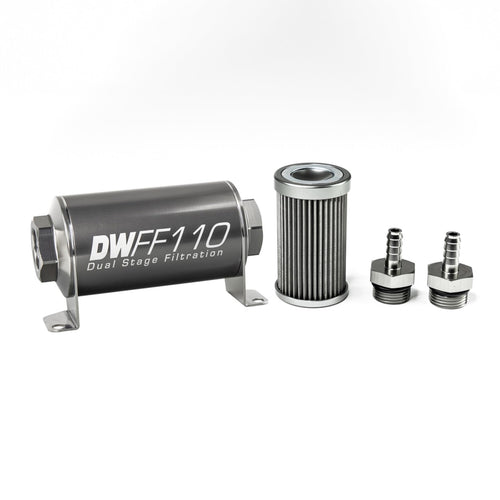 in-line DeatschWerks Fuel Filter and housing kit (8-03-110-040K-516)