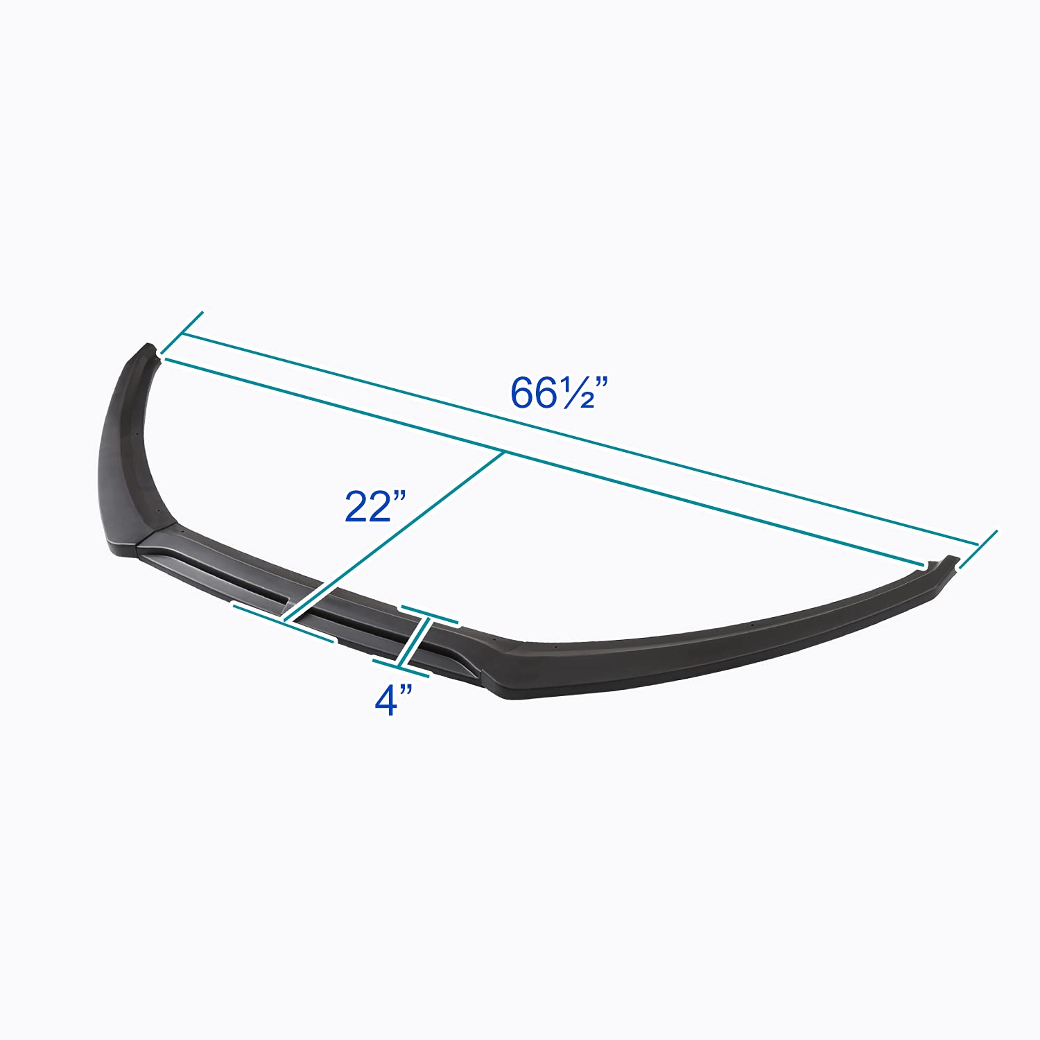 Front Bumper Lip Spoiler Splitter Body Kit Spec-D Tuning Matte Black 3PC Compatible with 2015-2018 Ford Focus