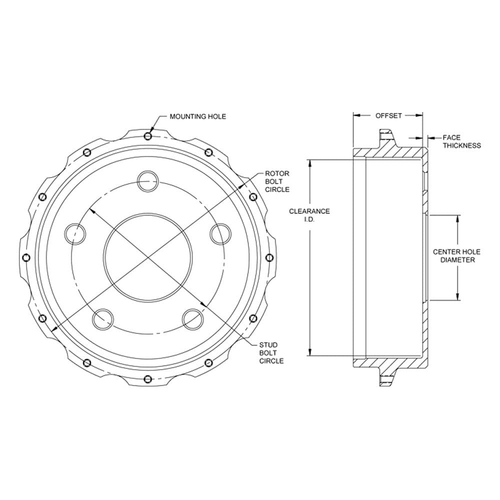 Brake Hat-Park,1.54" Offset