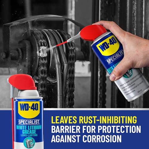 WD-40 Specialist White Lithium Grease Spray 10 OZ with SMART STRAW SPRAYS 2 WAYS