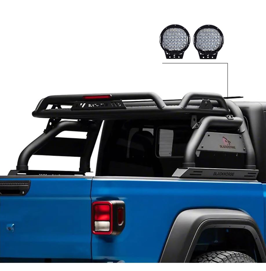 Atlas Roll Bar Kit Black Horse Off Road Compatible with 2020-2023 Jeep Gladiator-ATRB9BK-PL69B