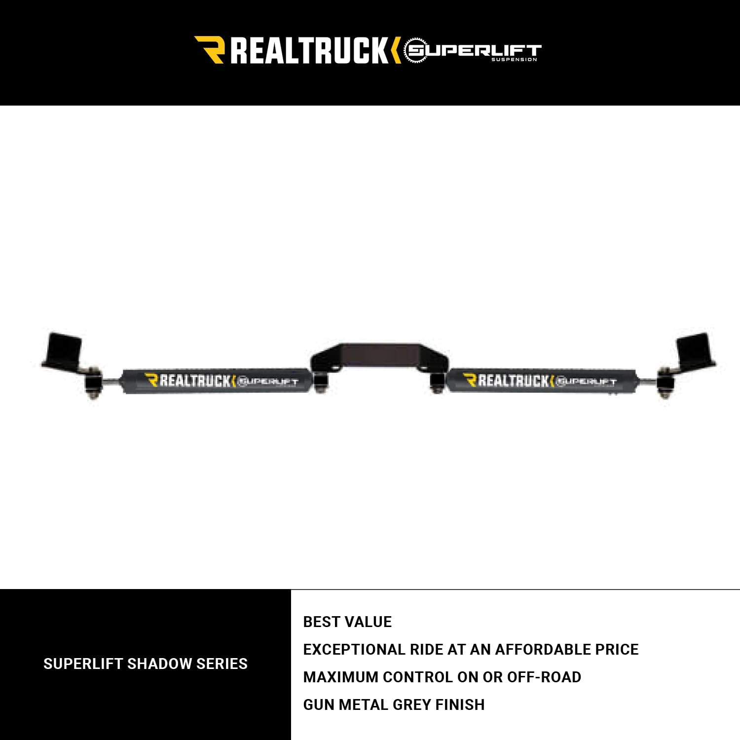 SUPERLIFT SUSPENSION RealTruck Dual Stabilizer Kit for RAM 2500/3500 | Shadow Series Cylinders | 92708 | Fits 2009-2013 RAM 2500; 2009-2012 3500 4WD with 3" of Lift or Higher