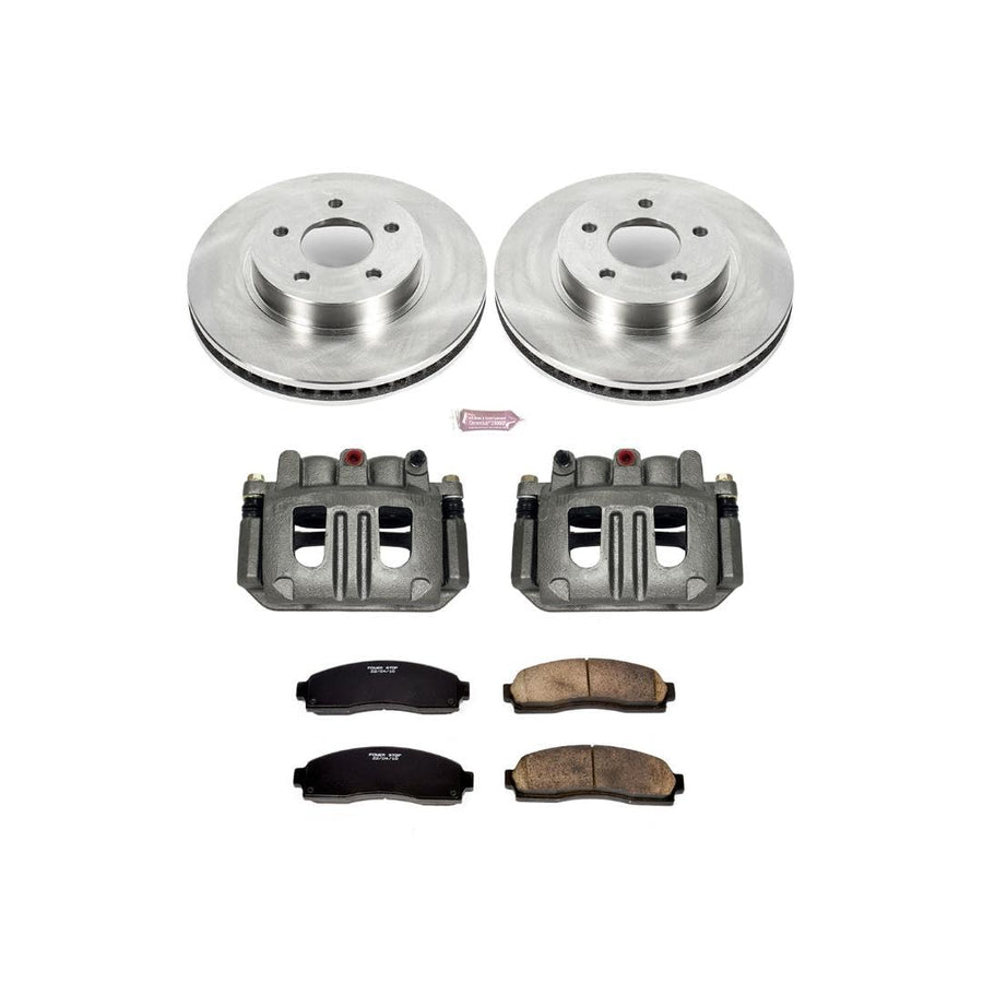 Power Stop KCOE1576A Replacement Autospeciality Front Caliper Kit- OE Rotors, Ceramic Brake Pads, Calipers For Saturn Vue 2002-2003 [Model Specific]