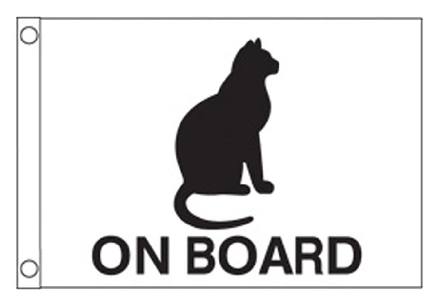 Cat on Board TAYLOR MADE PRODUCTS Flag for Boats, Pools and Docks 12" x 18"