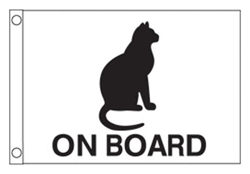 Cat on Board TAYLOR MADE PRODUCTS Flag for Boats, Pools and Docks 12" x 18"