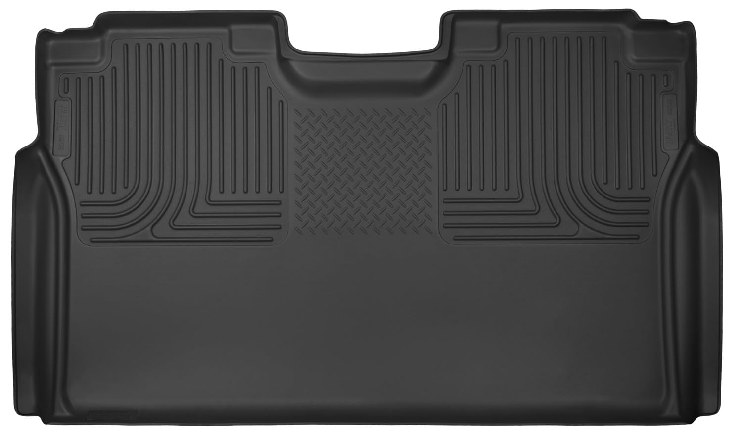 Husky Liners X-act Floor Contour Mats | Fits 2015-2024 Ford F-150 (Incl 2022-2024 Lightning); 2017-2024 Ford F-250/F-350/F-450 SuperCrew w/o Fold Flat Storage (Full Cvg) | 2nd Row, 1-pc Black - 53491