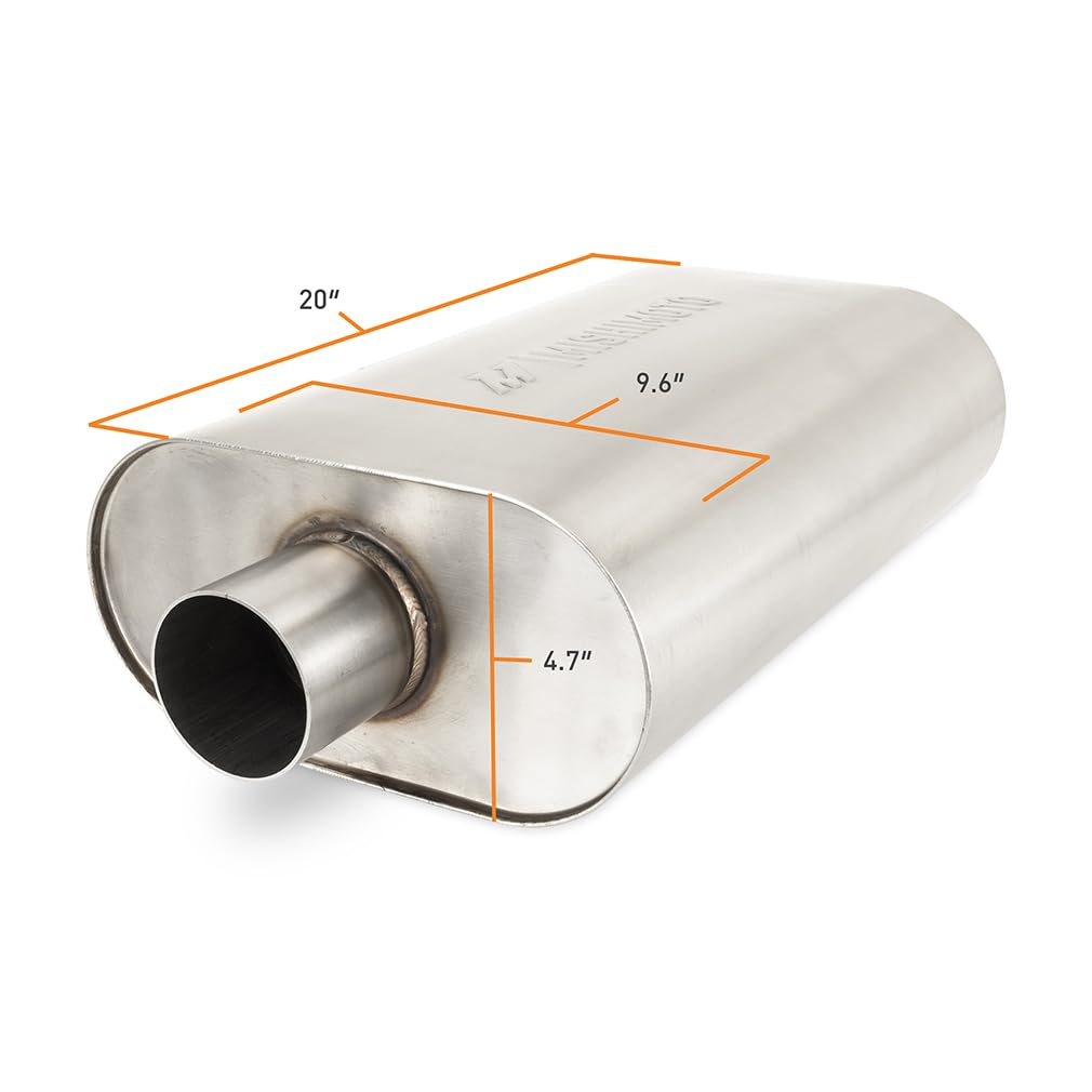 Mishimoto Exhaust Muffler, Universal Stainless-Steel 2.5-Inch