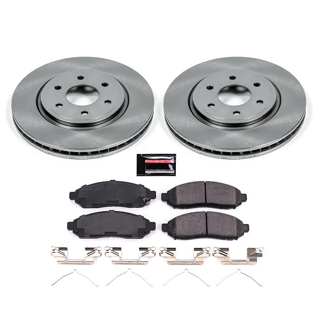 POWERSTOP Front KOE142 Autospecialty Replacement Brake Kit Brake Rotors and Ceramic Brake Pads For Nissan Frontier Pathfinder Xterra | Suzuki Equator [Application Specific]