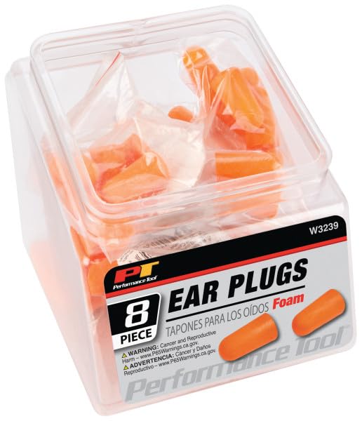 W3239 Performance Tool Disposable Foam Ear Plugs - Cylindrical Shape, NRR 30 dB, Comfortable Fit - Small Fishbowl Included