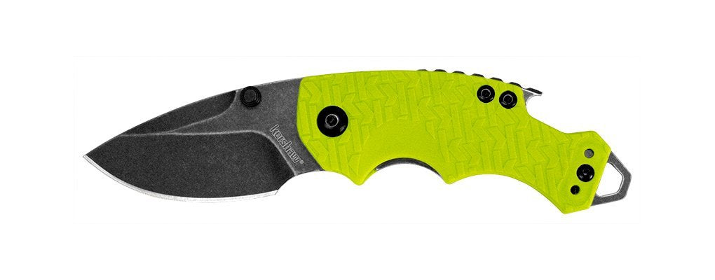 Kershaw Shuffle Blackwash Knife 8700LIMEBWX in Clam Packaging, Lime Green