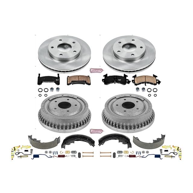 Power Stop Autospecialty KOE15045DK Front and Rear Replacement Brake Kit-OE Brake Drums & Ceramic Brake Pads For Buick Riviera, GMC, GMC S15 Ji, Oldsmobile Toronado [Model Specific]