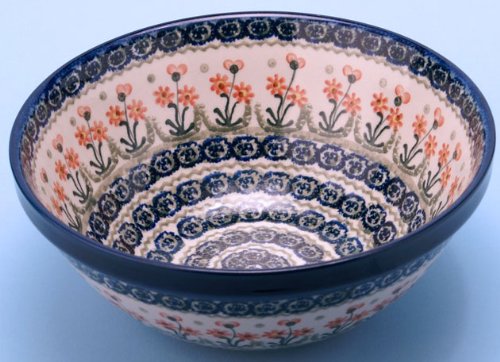 Serving Bowl Polish Pottery 4" H x 9" Diameter