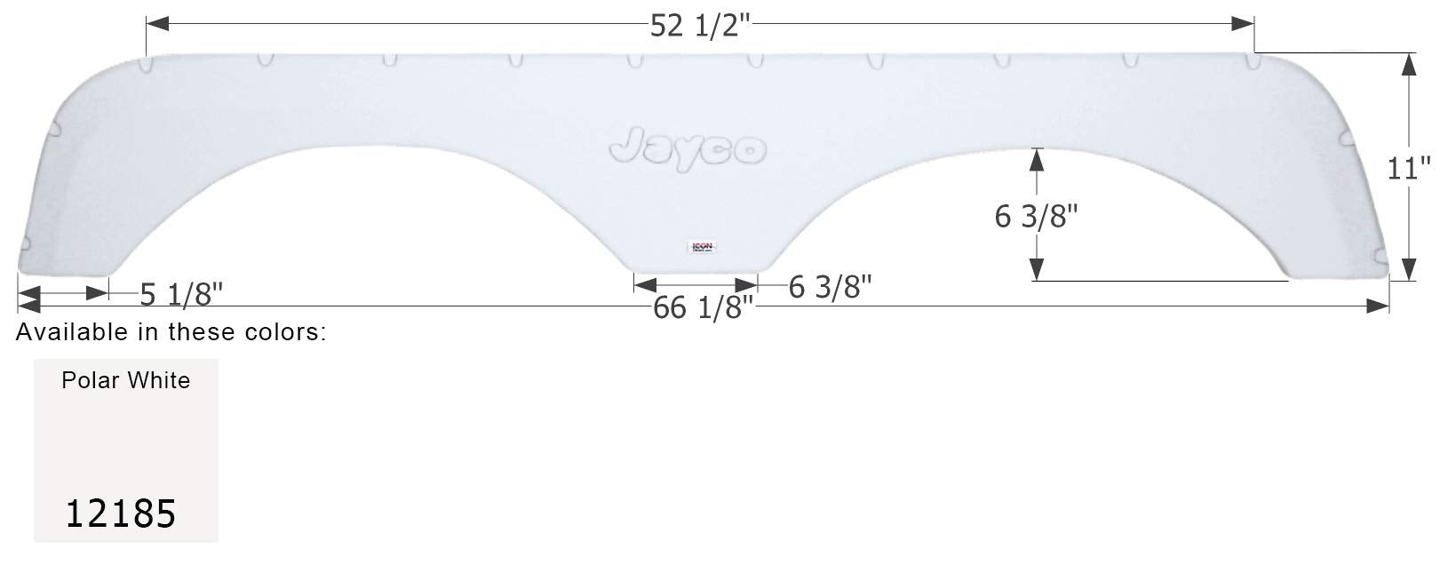 Tandem Axle Fender Skirt ICON 12185 FS2185 for Jayco - Polar White