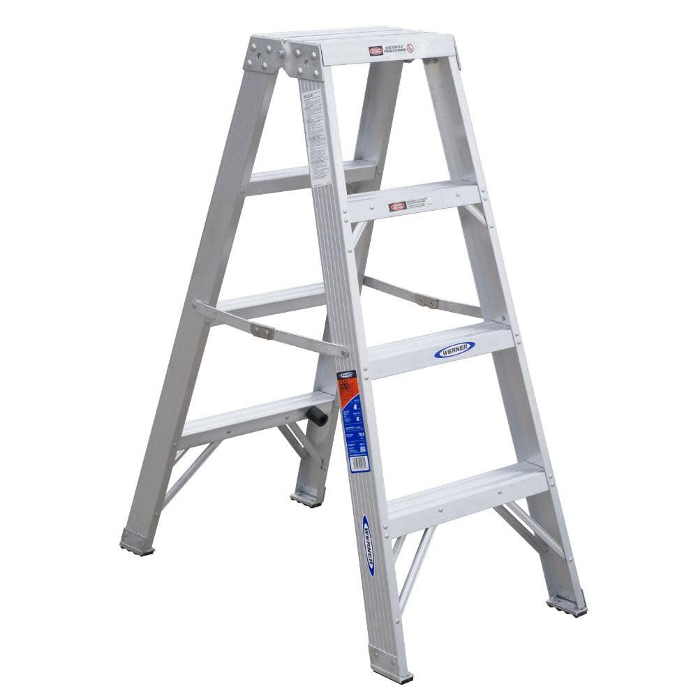Twin Werner Step Ladder, Aluminum (T374)