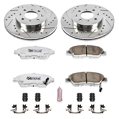 Power Stop Z26 Carbon Fiber Brake Pads with Drilled & Slotted Brake Rotors Kit K694-26