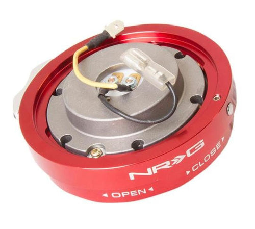 Thin Version NRG Innovations Steering Wheel Quick Release Hub, 6x70 & 6x74mm Bolt Patterns, 1" Depth Universal Quick Release Kit, Red, NRG-SRK-400R