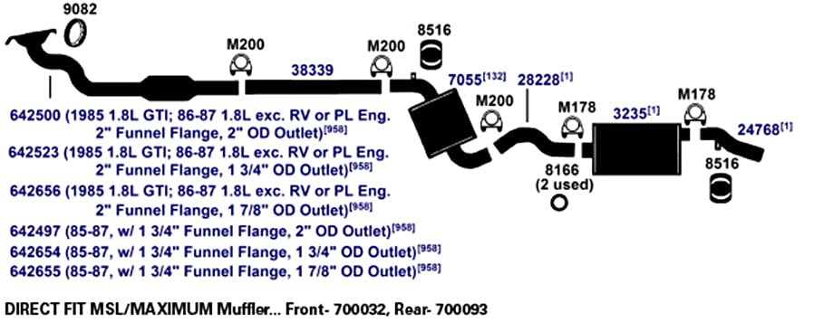 Exhaust Muffler AP Exhaust Products 3235
