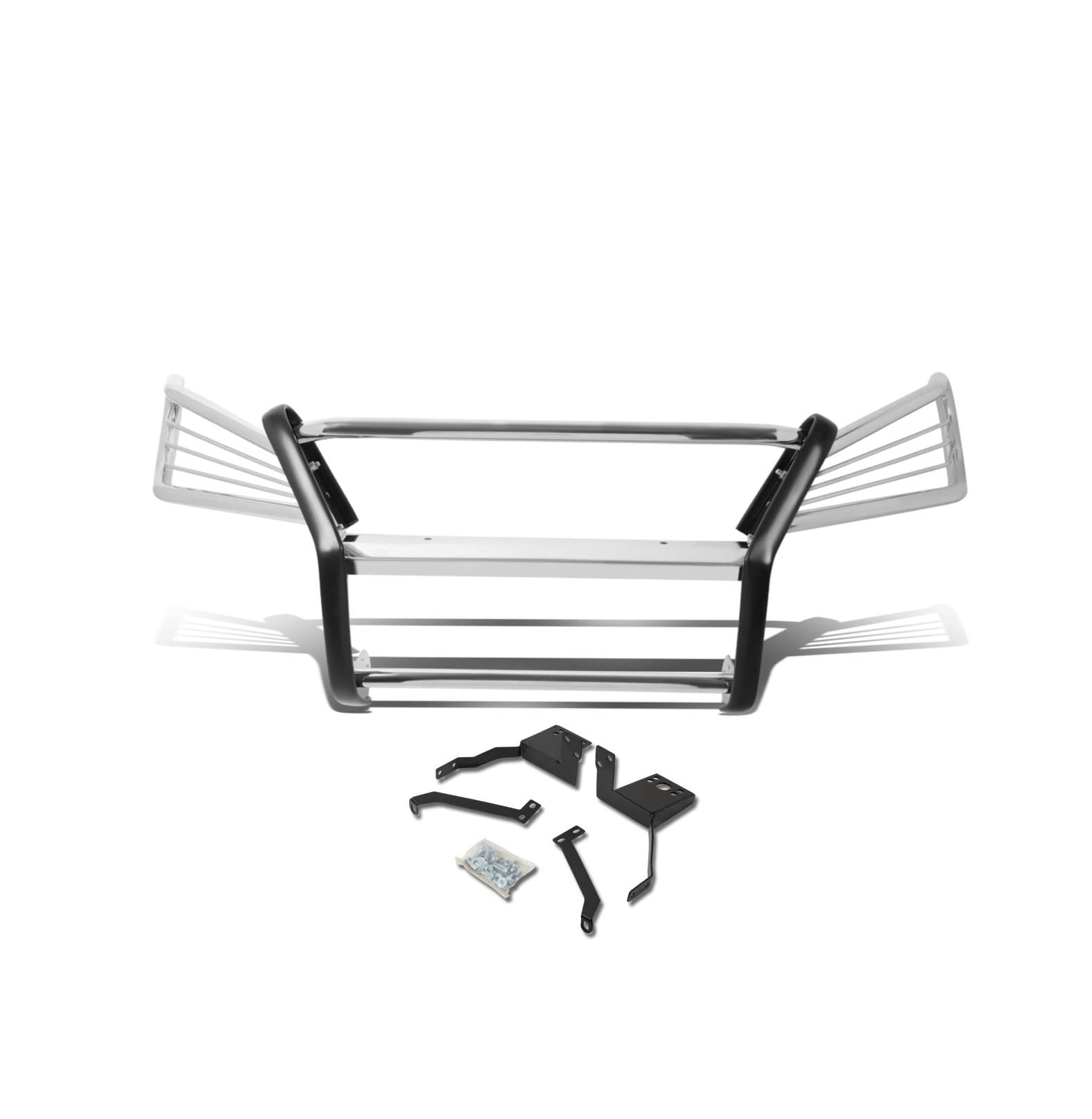 Bumper Guard Black Horse Grille brush Modular Stainless Steel Compatible with 2004-2006 Lexus RX330|2007-2009 Lexus RX350-17G80330MSS