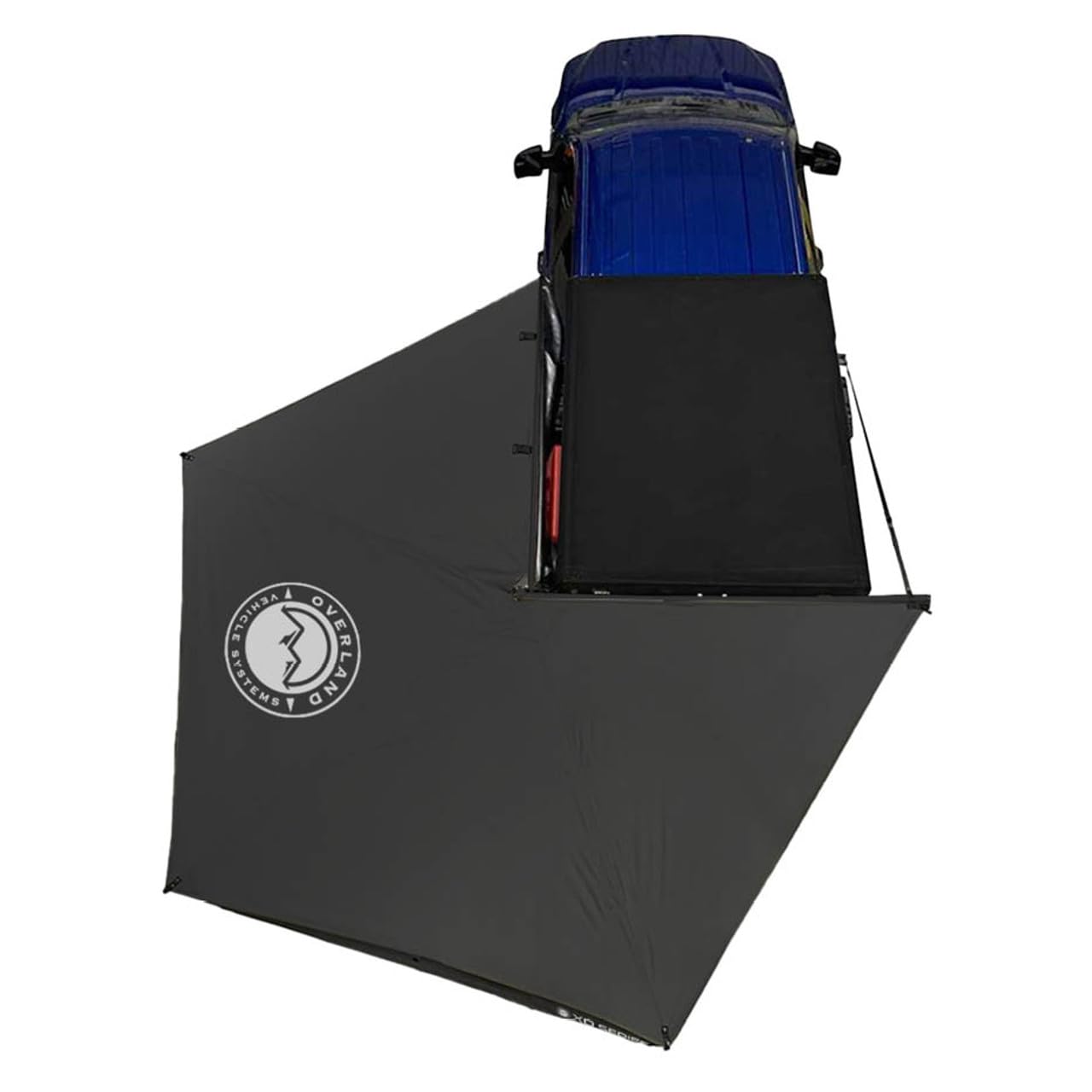 XD Nomadic 270 LT - Overland Vehicle Systems Awning w/Lights, Black Body, Driver Side, Black Trim W/Black Travel Bag