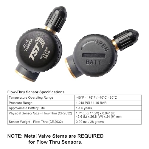 4 Sensor TST 507 Flow Through Tire Monitoring System with Monochrome Display - Handles Multiple Trailers
