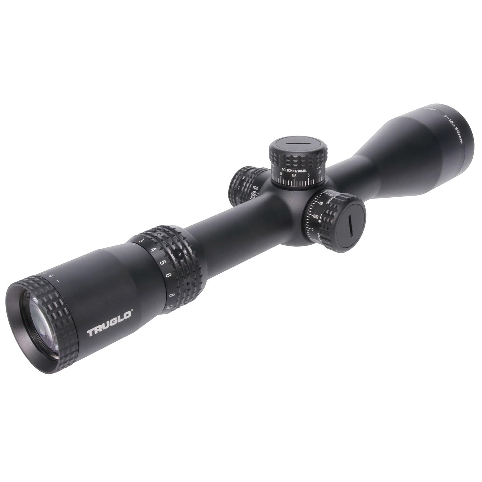 TX6 TRUGLO FFP Tactical Hunting Shooting Durable Waterproof Fogproof Shock Resistant One-Piece 30mm Aluminum Tube Illuminated MRAD Mil-Dot Reticle Riflescope | 3" Sunshade Included | 3-18 x 50mm