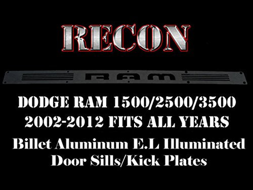 Billet Alum Recon 264121DGBK Door Sill/Black Finish
