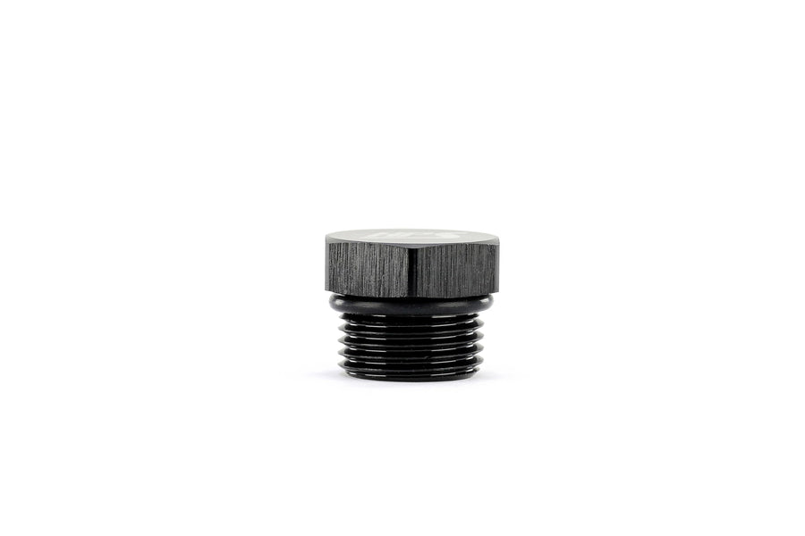 HPS AN814-16 ORB Thread Plug AN Fitting, Aluminum, Size: AN-16, Sealing Type: Port Thread with O Ring, Black