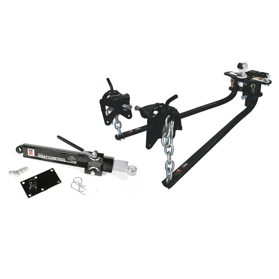 Eaz-Lift Elite Camco 1,000lb Weight Distribution Hitch Kit with Manually Adjusted Sway Control - Ready-to-Tow with Pre-Installed Hitch Ball, Sway Control Ball, U-Bolts, & Chain Package (48058)