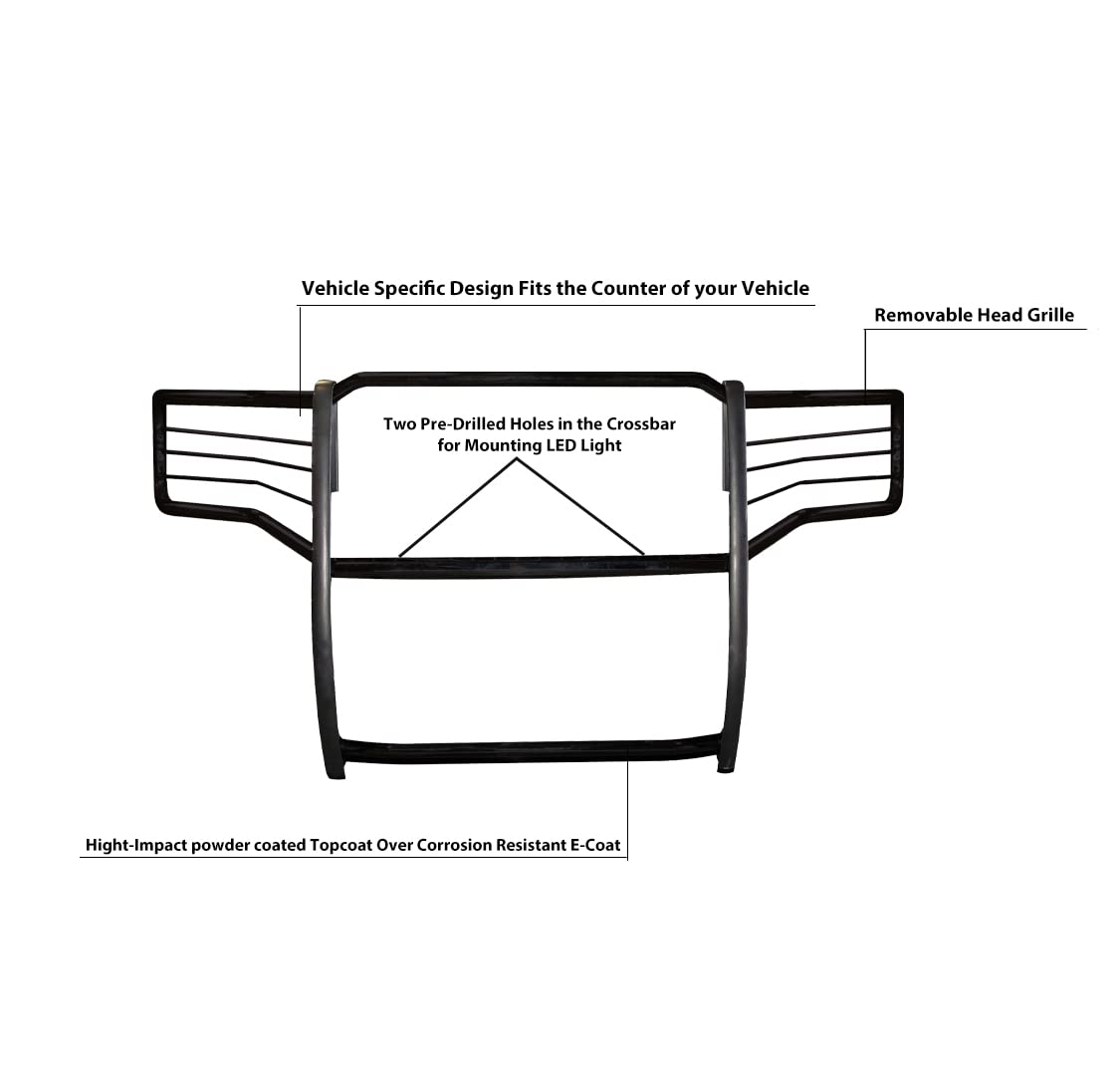Bumper Guard Modular Black Black Horse Grille Compatible with 2015-2023 Chevrolet Suburban |2015-2023 Chevrolet Tahoe-17GT20MA