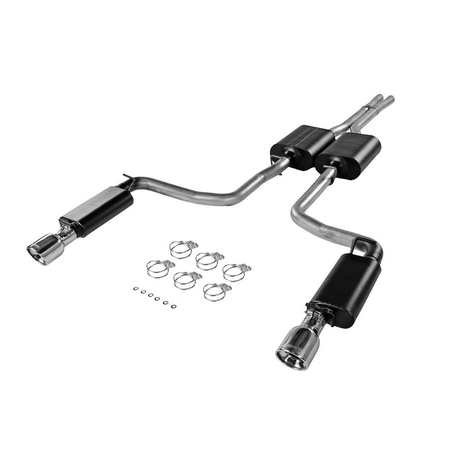 Force II Flowmaster 17405 Cat-Back Exhaust Kit 2.5 Inch Aluminized Steel 4 Inch Polished 304 Stainless Steel Tips Compatible with 2005-2010 Dodge Magnum RT Charger RT Chrysler 300C 5.7L including AWD