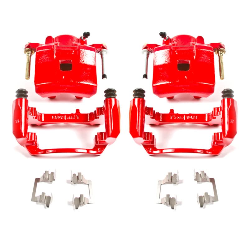 Power Stop S4906 Front Pair of High-Temp Red Powder Coated Calipers for Chevrolet Cobalt 2005-2008, Chevrolet HHR 2008-2010, Pontiac G5 2007-2010, Saturn Ion 2004-2007 [Model Specific]