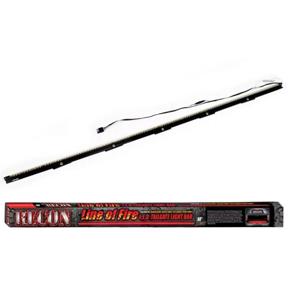 60" RECON Original Line Of Fire Hyperlite Ultra Bright Red LED Tailgate Light Bar Universal Fit (Running Lights, Turn Signals, Brakes)