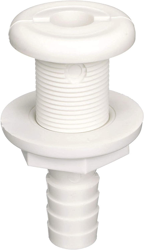 5/8" I.D. Attwood Marine White Thermoplastic Resin Thru-Hull Connector Fitting